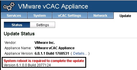 vCAC 6.0.1 to 6.1 upgrade 07